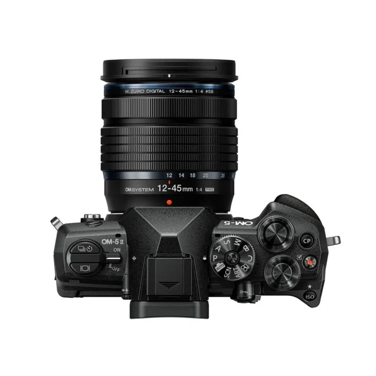 OM System OM-5 Mark II Mirrorless Camera with 12-45mm F/4 Pro Lens (Black)