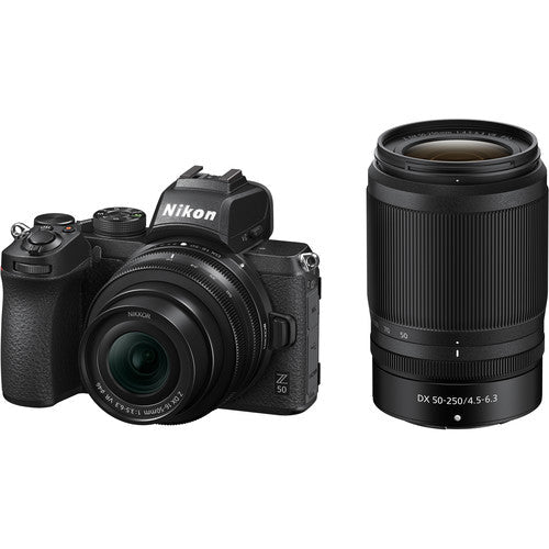 Nikon Z50 Twin Kit with (Z DX 16-50mm F/3.5-6.3 VR + Z DX 50-250 F/4.5-6.3 VR) + FTZ II