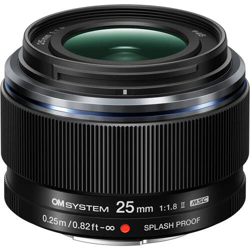 OM System M.Zuiko ED 25mm F/1.8 II Camera Lens (Black)
