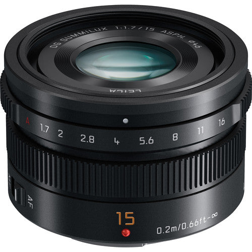 Panasonic LEICA DG SUMMILUX 15mm F1.7 ASPH Lens (Black)
