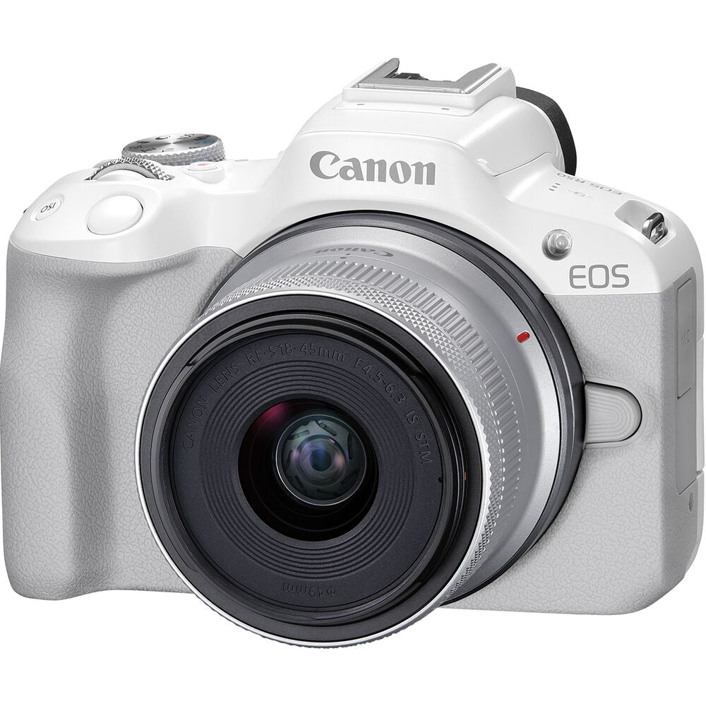 Canon EOS R50 Body with RF 18-45mm Lens (White)
