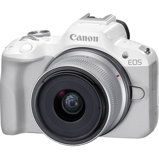 Canon EOS R50 Body with RF 18-45mm Lens (White)